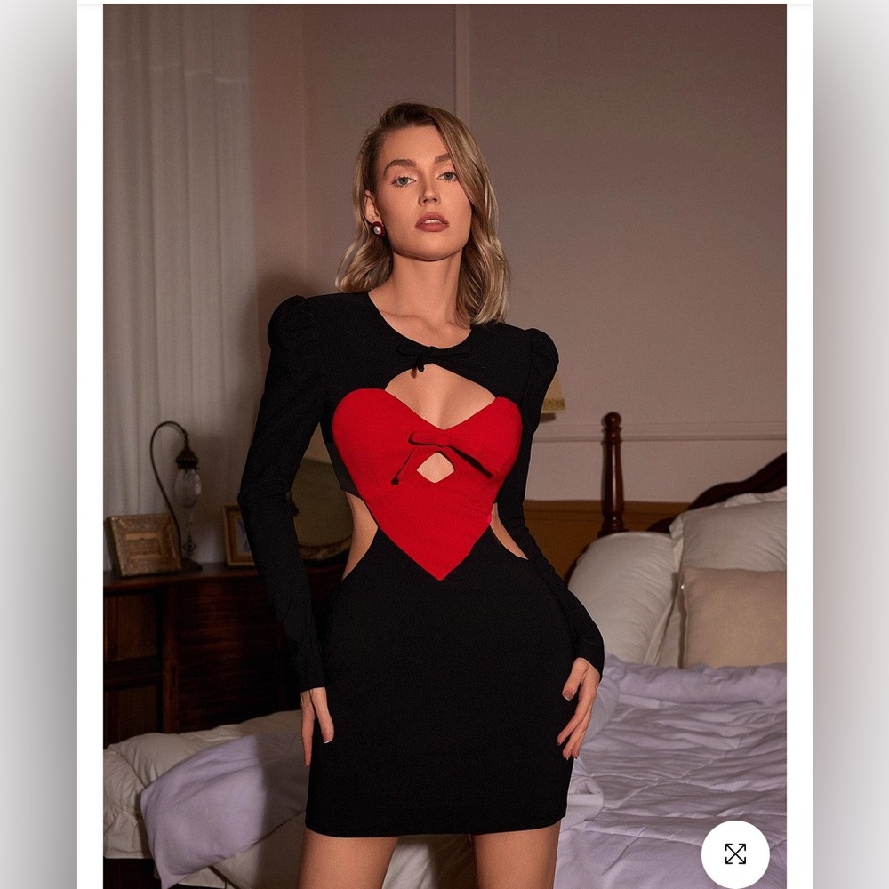 Mew Mews Xavier Heart Bow Cutout Mini Dress - Size Large